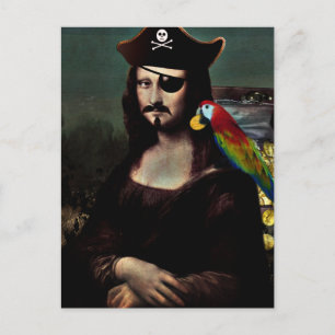 Sjörövar-Mona Lisa med ögonlapp Vykort