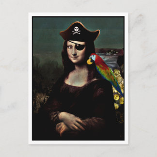 Sjörövar-Mona Lisa med ögonlapp Vykort