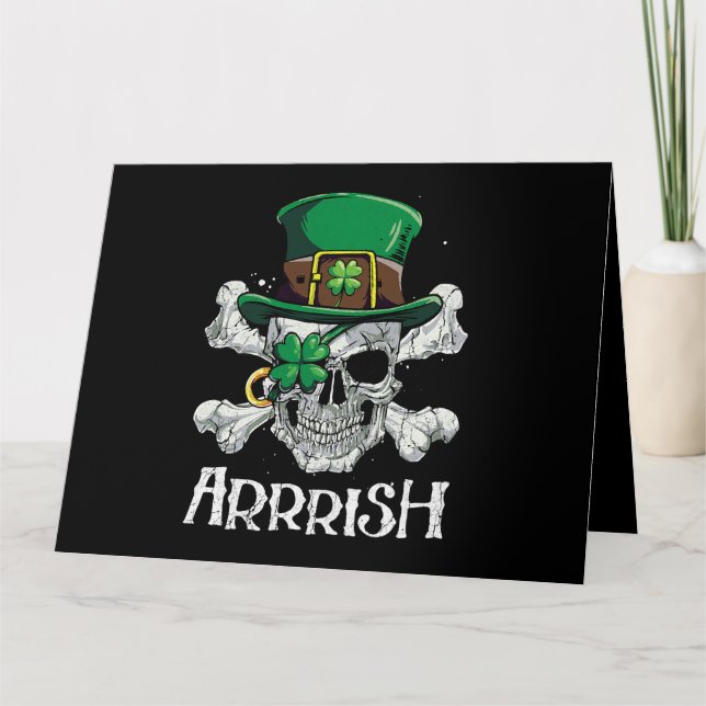 Sjörövar St Patricks Day Arrrish Leprechaun Pojkar Kort (Framsida)
