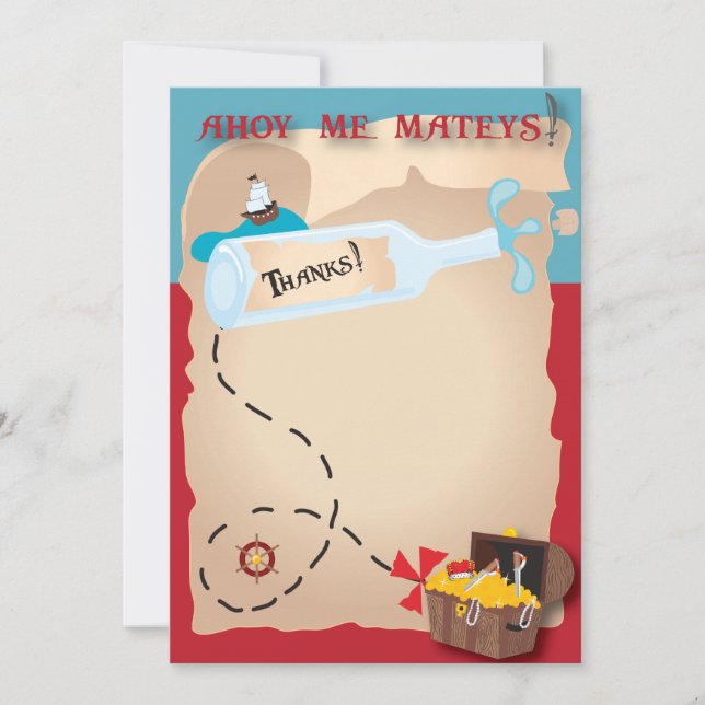 Sjörövare Tacksamhetskort Tack Kort (Framsida)