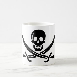 Sjörövarflagga Dödskalle Korsade Svärd Kaffemugg
