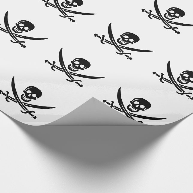 Sjörövarflagga Dödskalle Korsade Svärd Presentpapper (Hörn)
