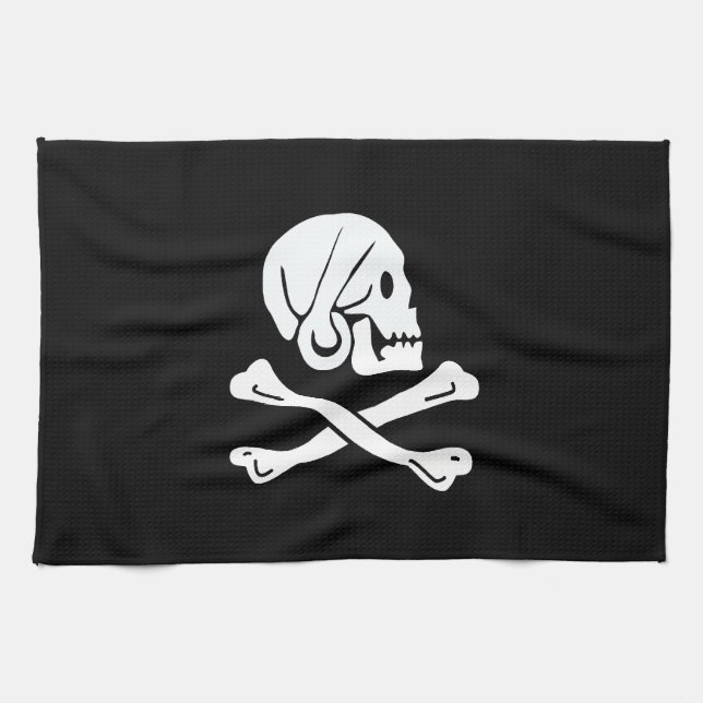 Sjörövarflagga - Jolly Roger Kökshandduk (Horisontell)