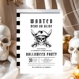 Sjörövarskalle Halloween-fest Inbjudningar
