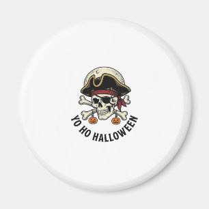 Sjörövarskalle Halloween Vintage Gravyr Vit Tröja Magnet