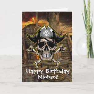 Sjörövarskalle Kapten Korsben Fartygs Kort