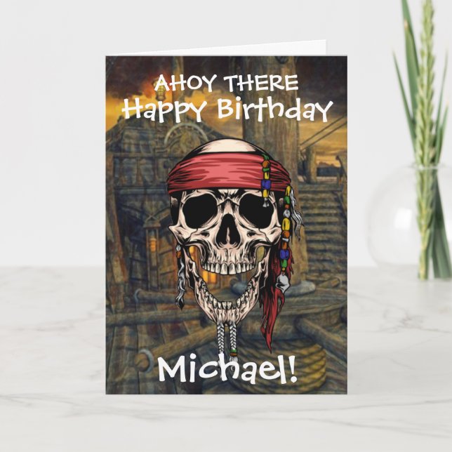 Sjörövarskalle Kapten Korsben Fartygs Kort (Framsida)