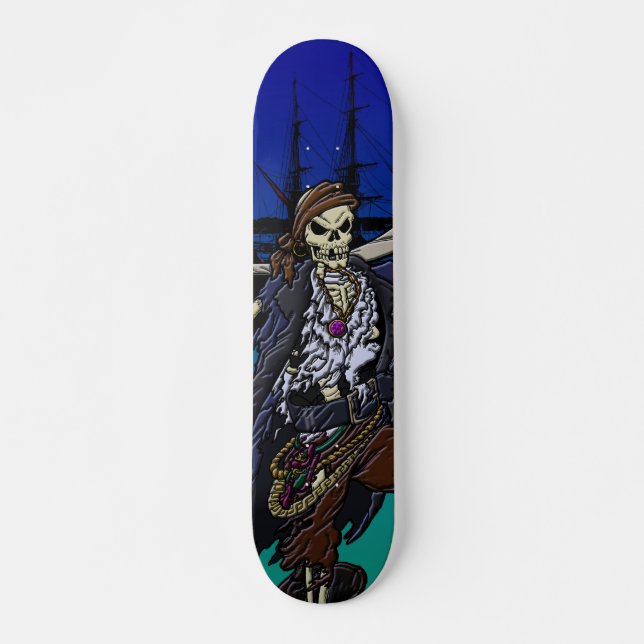 Sjörövarskateboard Old School Skateboard Bräda 21,6 Cm (Framsida)