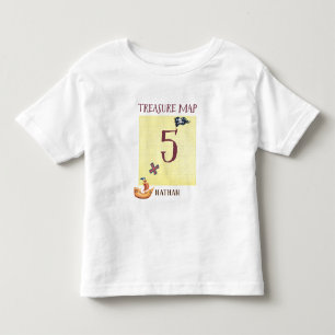 Sjörövarskattkarta Ålder 5 med namn T Shirt