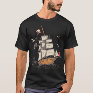 Sjörövarskepp Nautilus Båt Sjörövarflagga Present T Shirt