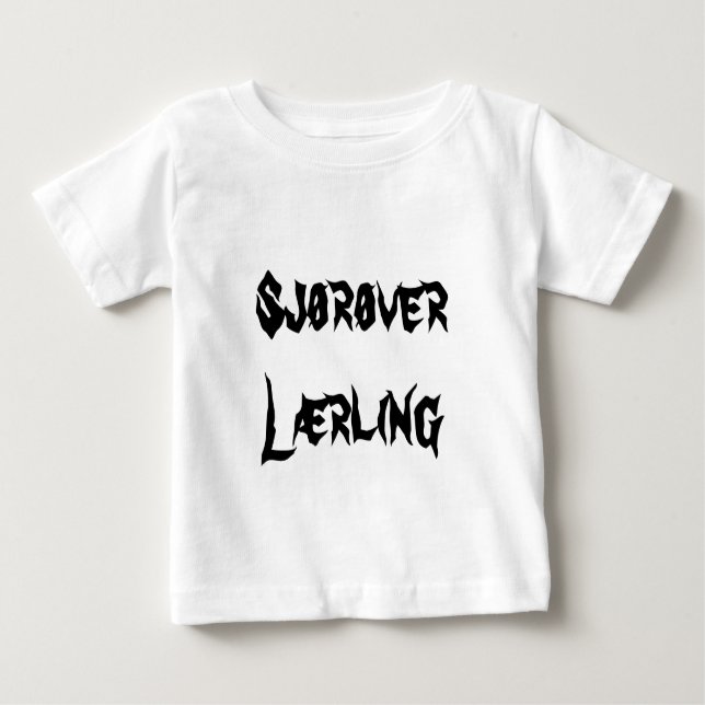 Sjørver læ rling, pirat lärling på norska tee shirt (Framsida)