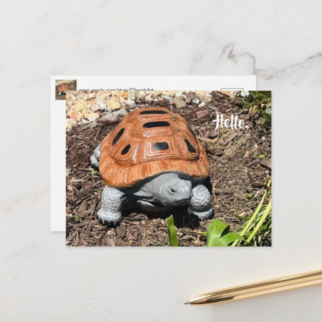 Sjöschildpadda, Hej eller din text, Anpassade vyko Vykort (Fram/Back In Situ)
