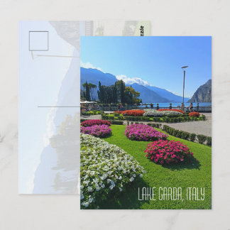 Sjösida bergsutsikt Lake Garda souvenir från semes Vykort
