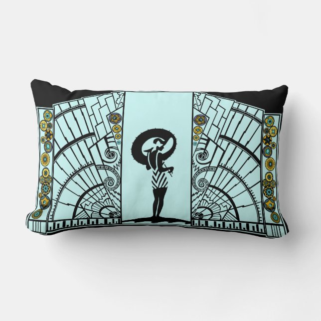 Sjösida Deco i Aqua, kricka & gult Lumbarkudde (Framsida)