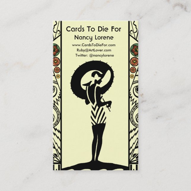 Sjösida Deco i gult och orange Visitkort (Framsida)