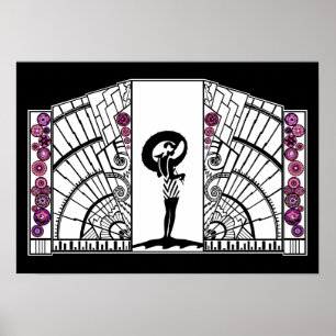 Sjösida Deco i vit och rosor Poster