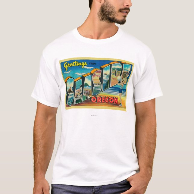Sjösida Oregon - stora brevplatser Tee (Framsida)