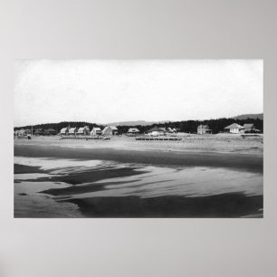 Sjösida, Oregon strand och stuganord av Poster