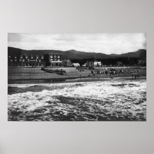 Sjösidan, den Oregon stranden och hotellet Moore Poster