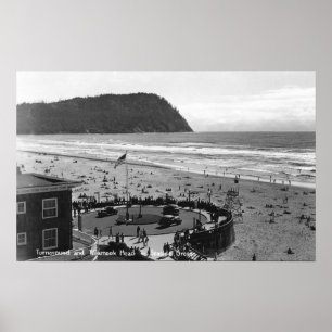 Sjösidan Oregon strandplats från luft fotografer Poster