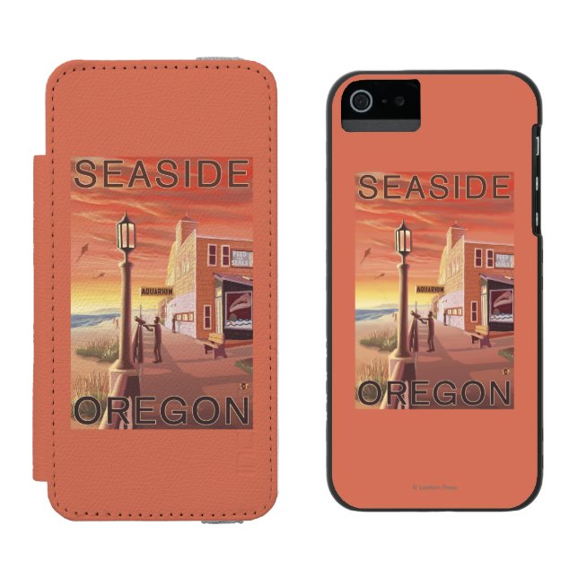 Sjösidan OregonAquarium beskådar Incipio iPhone Wallet Skal (Sida vid Sida)