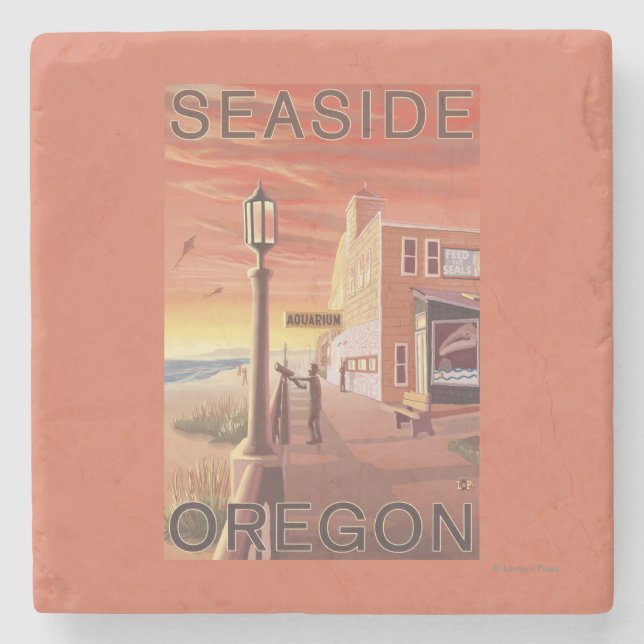 Sjösidan OregonAquarium beskådar Stenunderlägg (Framsidan)