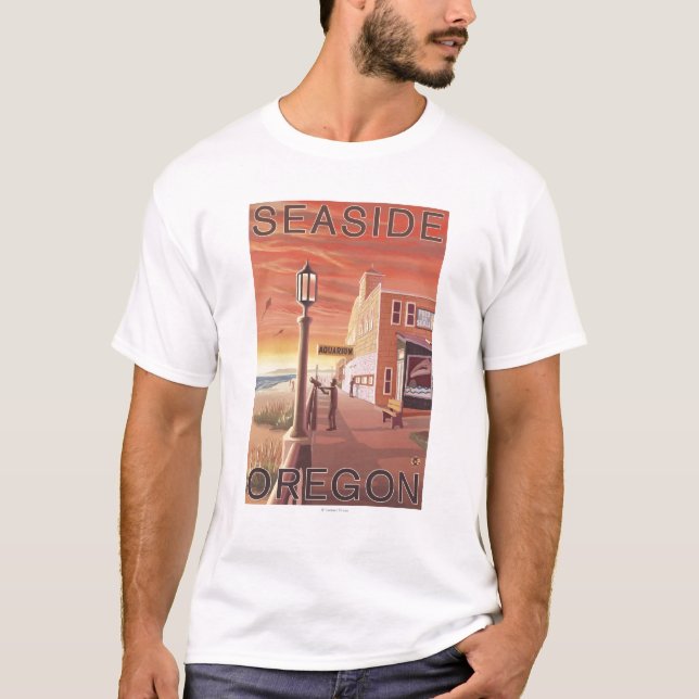 Sjösidan OregonAquarium beskådar T-shirt (Framsida)