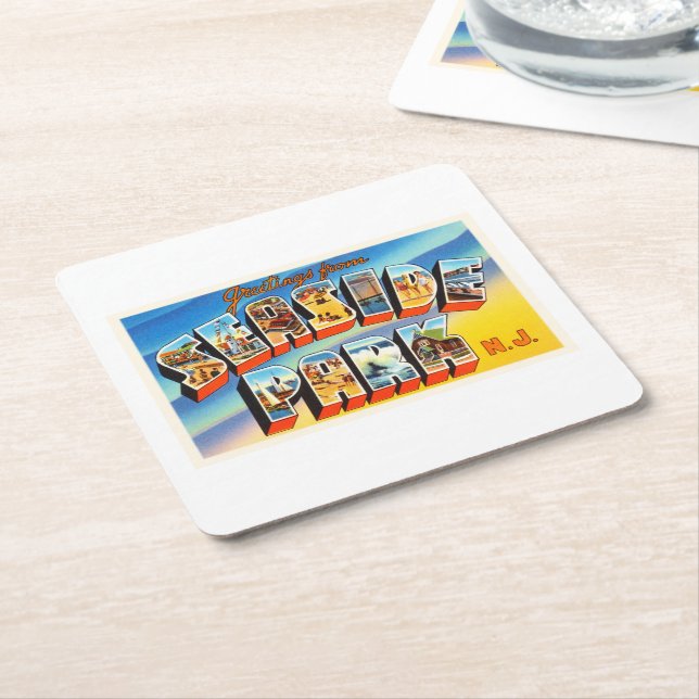 Sjösidan parkerar nytt - den gammala underlägg papper kvadrat (Vinklad)