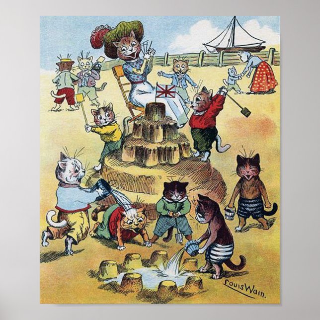 Sjösidans kul, Louis Wain Poster (Framsidan)