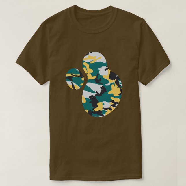 Sjöside Camo Mönster Färg Splat v2 T Shirt (Design framsida)