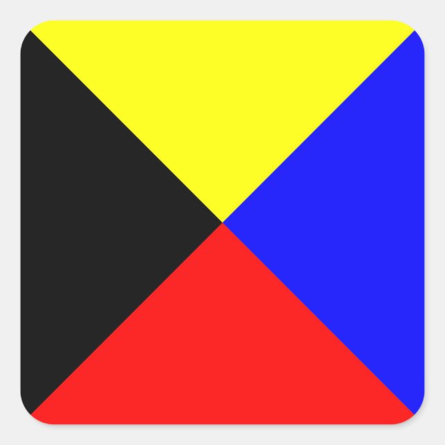 Sjösignalsignal flagga brev fyrkantigt klistermärke (Framsida)