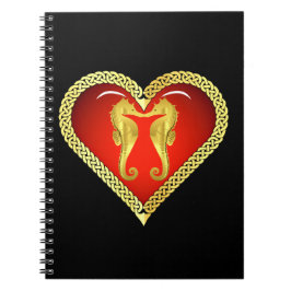 Sjösjöar i Nautisk guld kyssar med keltiskt hjärta Anteckningsbok