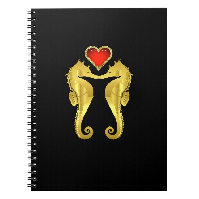 Sjösjöar i Nautisk guld kyssar med keltiskt hjärta Anteckningsbok (Framsidan)