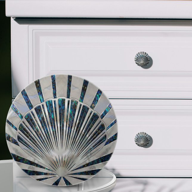 Sjöskal Art Deco - Abalone-skal och Pärlor Knopp (Skapare uppladdad)