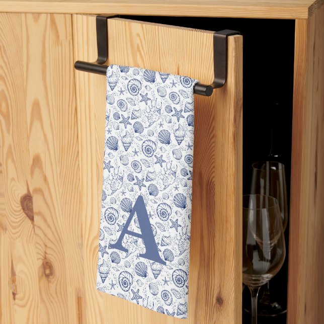 Sjöskal Sjöstjärna Marin Monogram Kökshandduk (Thirds Fold)