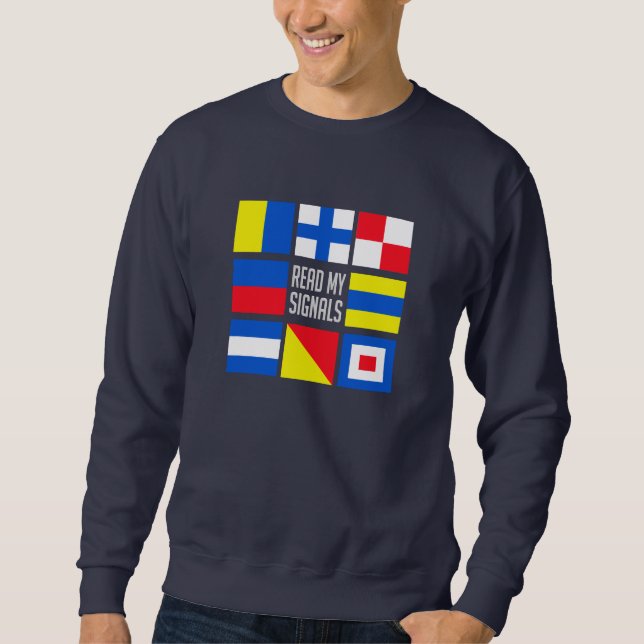 Sjöskjorta flaggor - välj stil & färg lång ärmad tröja (Framsida)