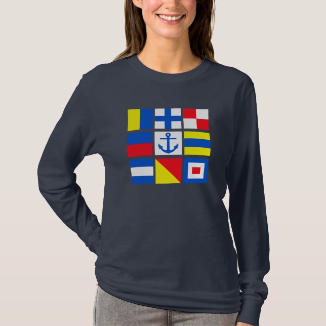 Sjöskjorta flaggor - välj stil & färg tee shirt (Framsida)