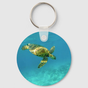 Sjösköldpaddssimning i sköldpaddor i havets vatten nyckelring