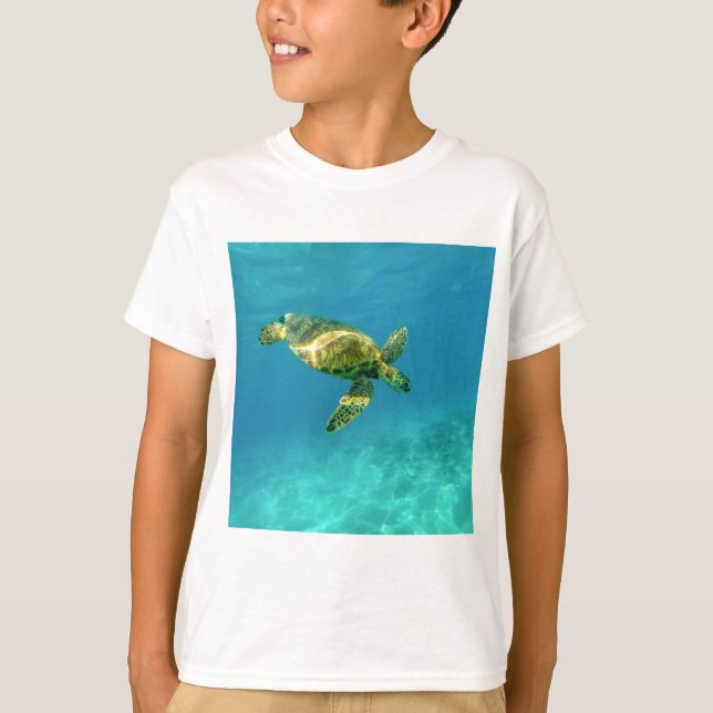 Sjösköldpaddssimning i sköldpaddor i havets vatten t shirt (Framsida)