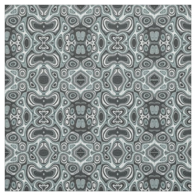 Sjöskum Grön Grå Bali Batik Stil Mönster Tyg (Provkarta)