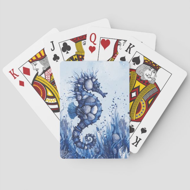 Sjösnäckor Sjöhästar Casinokort (Baksidan)