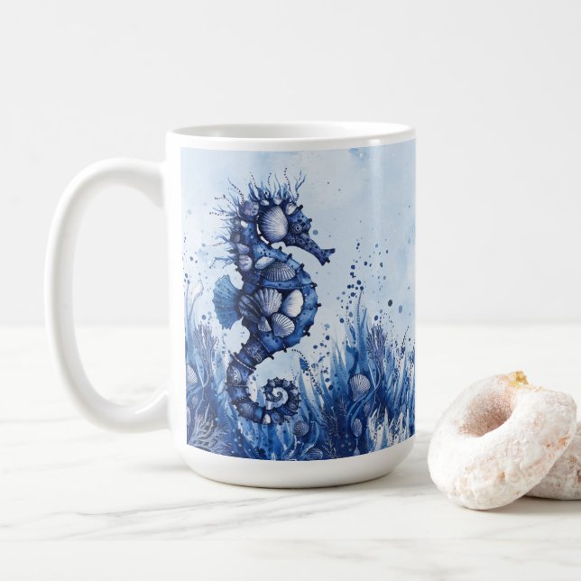 Sjösnäckor Sjöhästar Kaffemugg (Med munk)