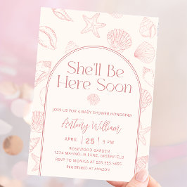 Sjösnöcka Hon Kommer Att Vara Här Baby Shower Inbj Inbjudningar