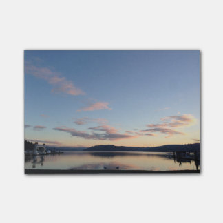 Sjösolnedgång som Posta-det noterar Post-it Block