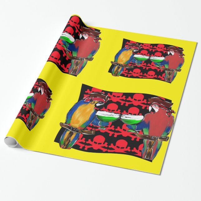 Sjöspiratpapegojor Presentpapper (Utrullad)