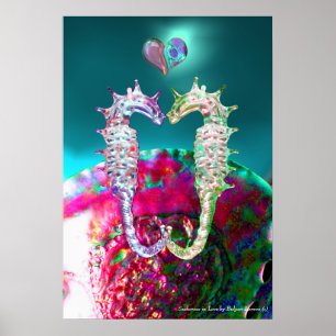 SJÖSS I KÄRLEK, ROSA TEAL BLUE MOR AV PEARL POSTER