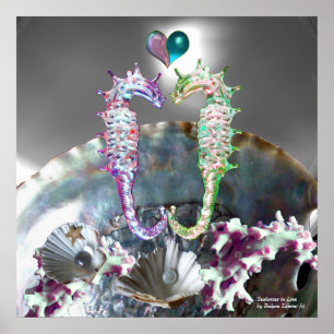 SJÖSS I KÄRLEK, ROSA VITE MOR AV PEARL POSTER