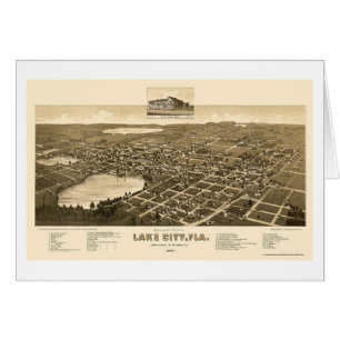 Sjöstad, panorama- karta för FL - 1885 Hälsningskort