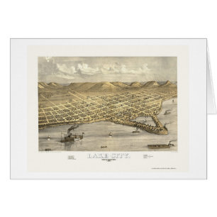 Sjöstad, panorama- karta för MN - 1867 Hälsningskort