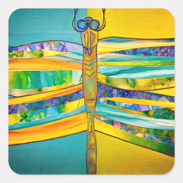 sjöstickermärken fyrkantigt klistermärke (Framsida)